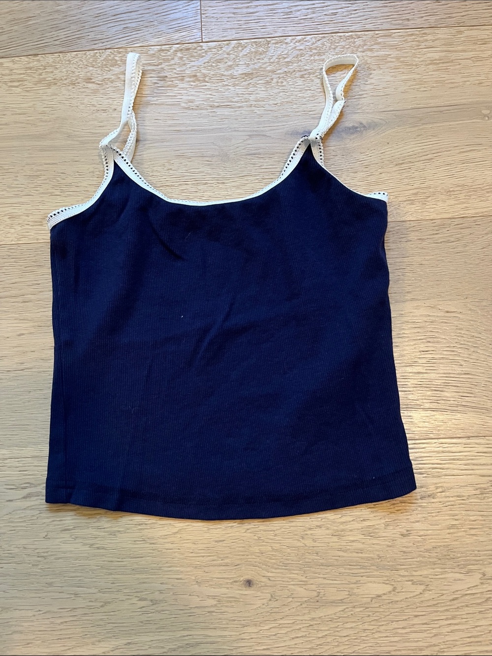 Edikted Navy Blue Cami with Cream Trim